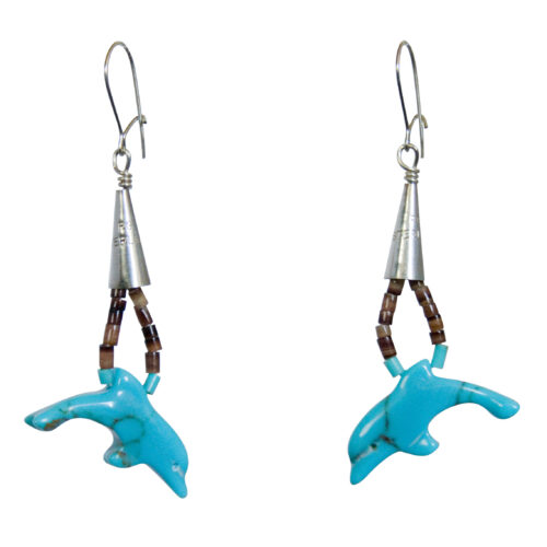 Boucles d'Oreilles Dauphins Turquoise