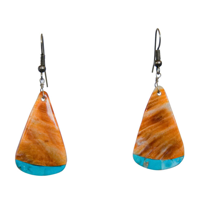 Boucles d'Oreilles Oranges Pointe Turquoise