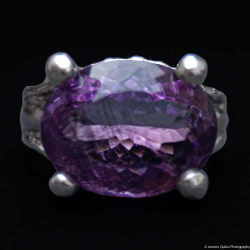 Faceted Amethyst Silver Ring