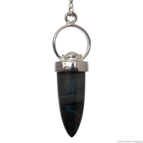 Hawk's Eye Moonstone Silver Pendulum