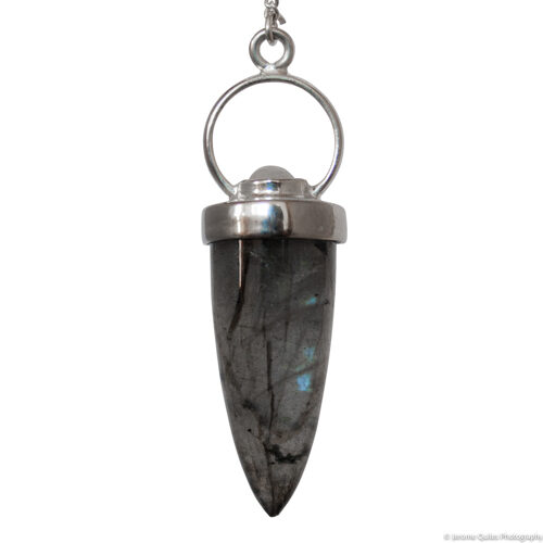 Labradorite Moonstone Silver Pendulum