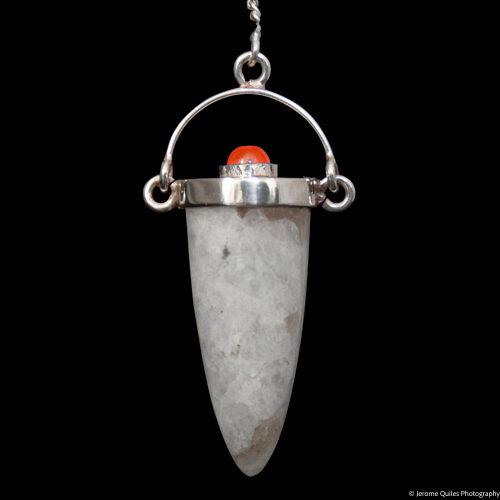 Moonstone Carnelian Silver Pendulum