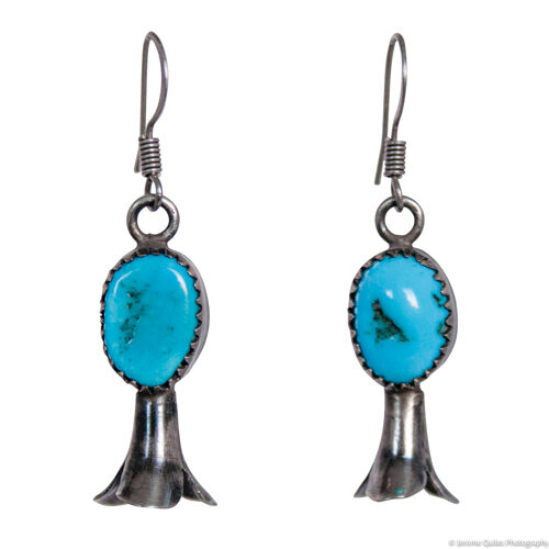 Squash Blossom Turquoise Earrings