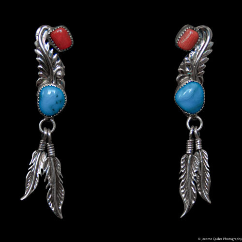Turquoise Coral Earrings