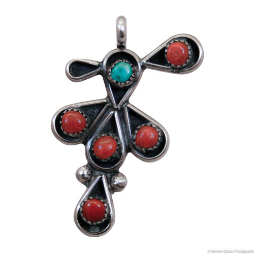 Pendentif Tétras Turquoise Corail