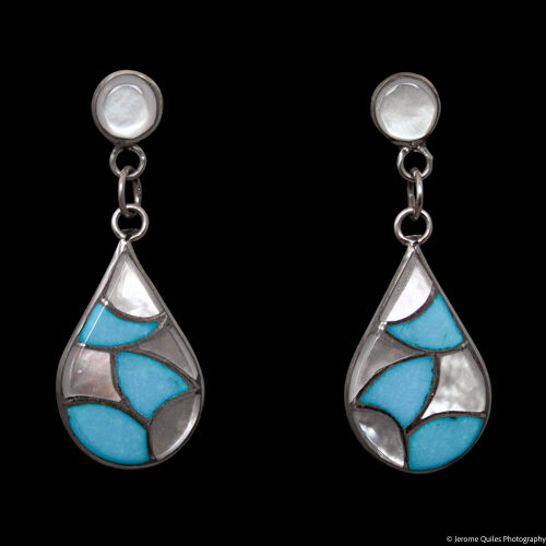Turquoise Mother-of-Pearl Inlay Earrings