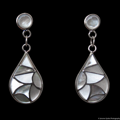 Zuni Mother-of-Pearl Inlay Earrings