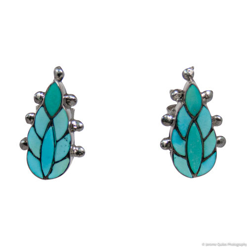 Clous d'Oreilles Flammes Turquoise