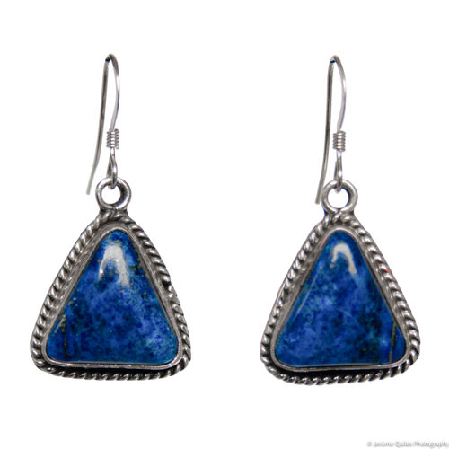 Blue Triangular Earrings