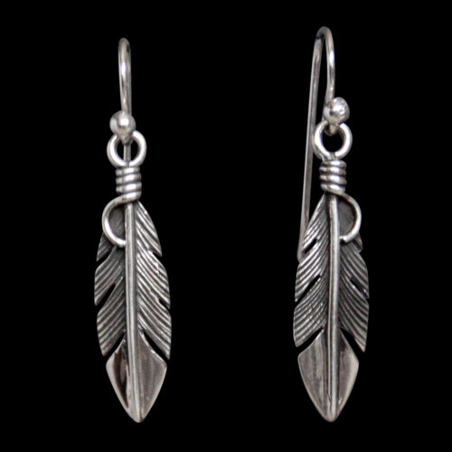 Native American Sterling Silver Feather Earrings