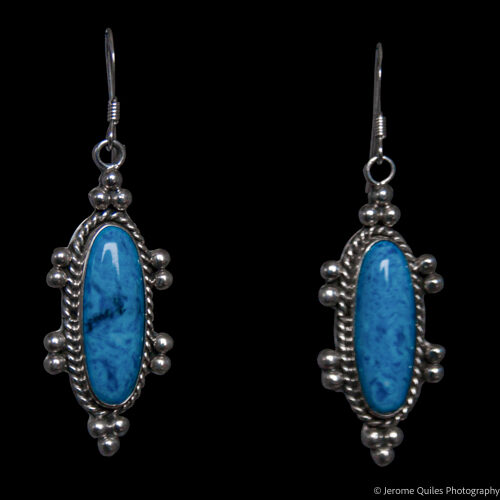 Boucles d'Oreilles Navajo Lapis Lazuli Argent