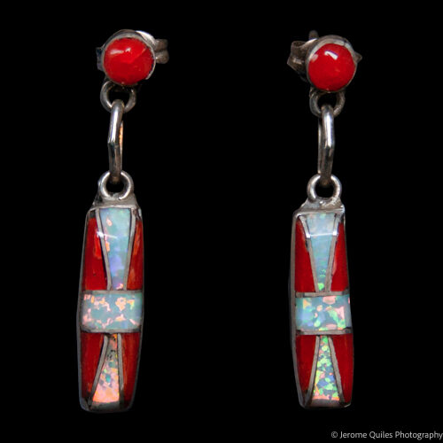 Phyllis Lucio Coral Opal Earrings