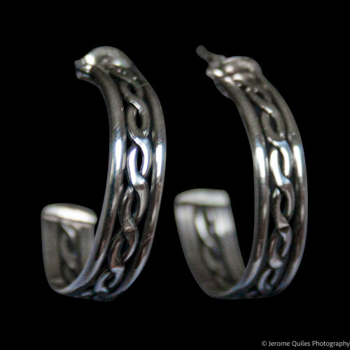 Small Silver Twist Hoop Earrings