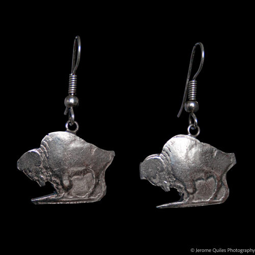 Sterling Silver Buffalo Earrings