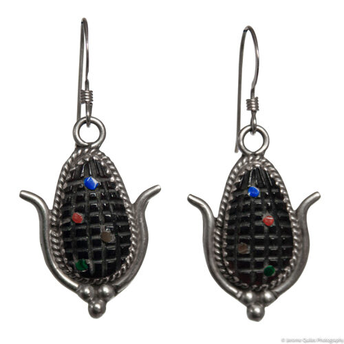 Boucles d'Oreilles Maïs Noir Tracy Bowekaty