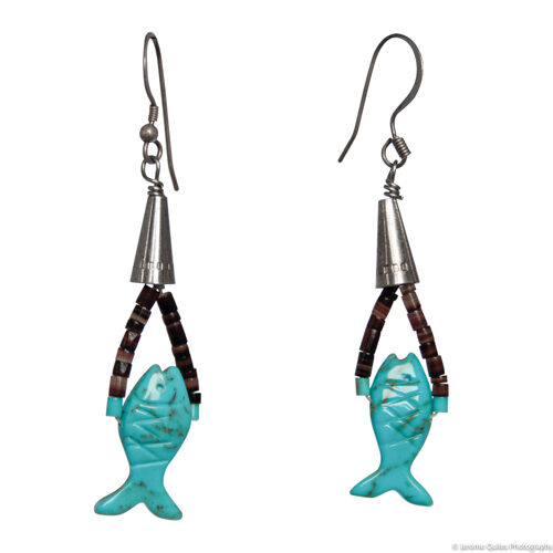 Boucles d'Oreilles Poissons Turquoise