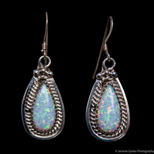 White Opal Earrings