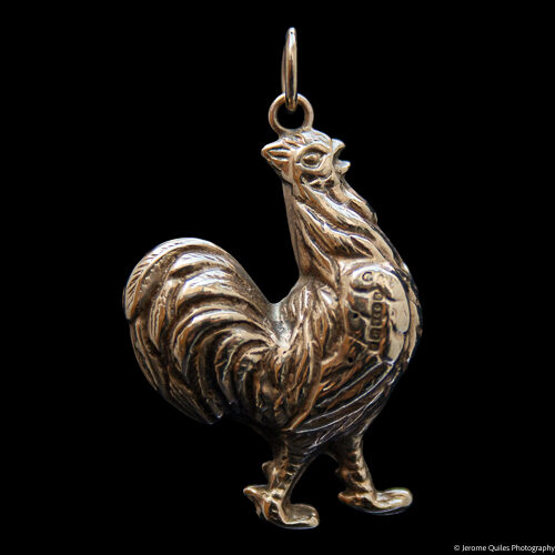 9K Gold Cock Rooster Pendant