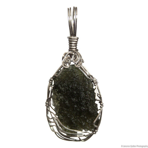 Large Raw Moldavite Pendant