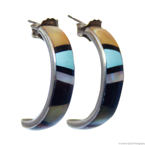 Colour Striped Hoop Earrings