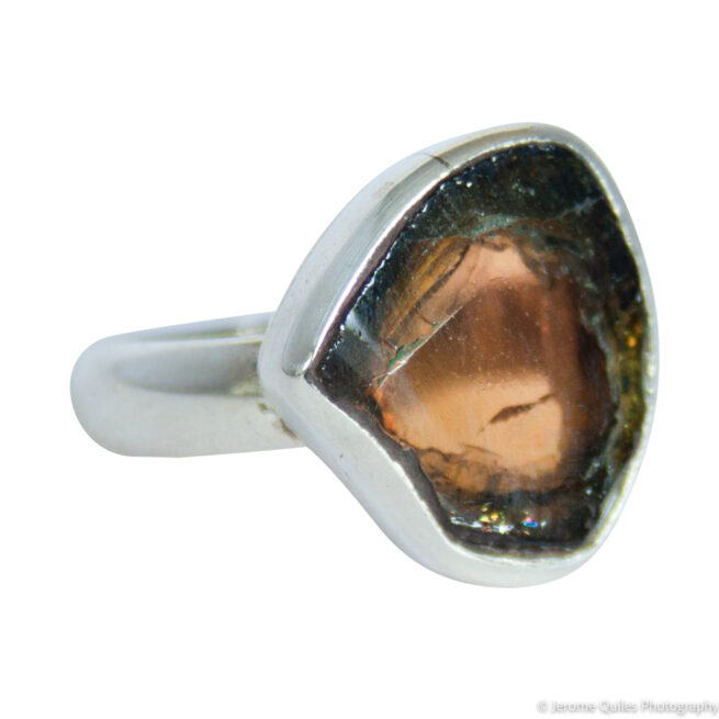 Bague Tourmaline Pastèque Orange Verte – Image 2