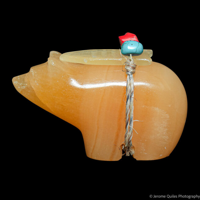 Honey Calcite Bear Carving - Image 2