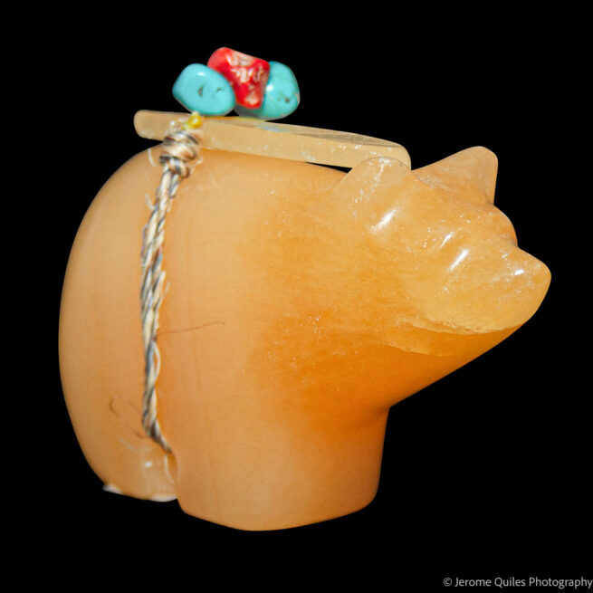 Honey Calcite Bear Carving - Image 3