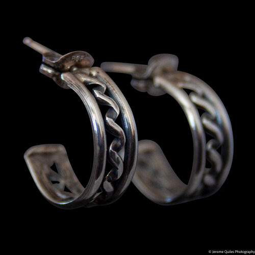 Hoop Earrings Silver Twirl