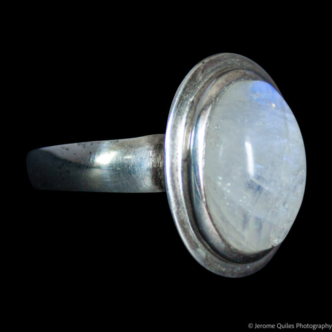 Bague Pierre de Lune Sertissage Borduré – Image 2