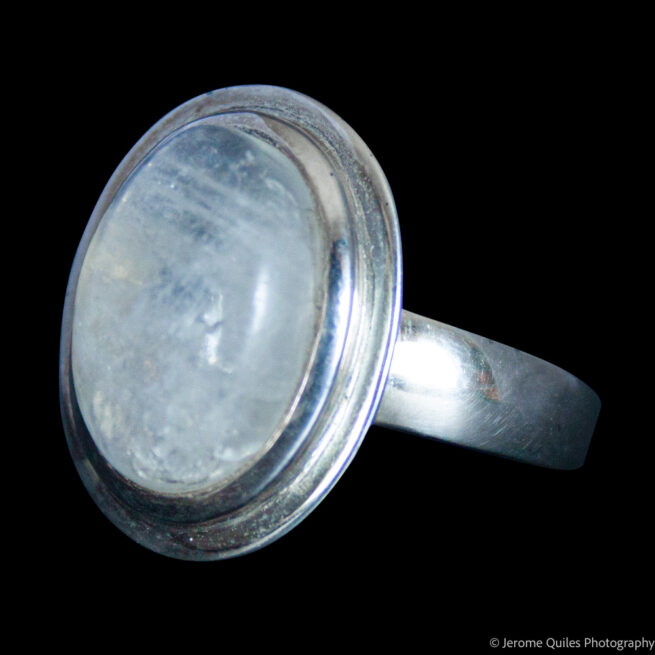 Bague Pierre de Lune Sertissage Borduré – Image 3