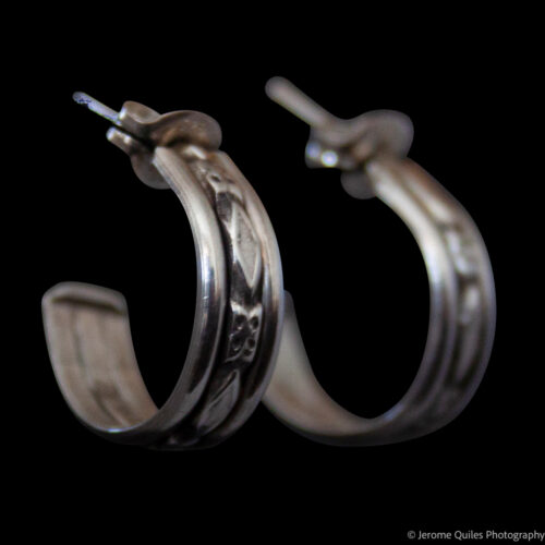 Native American Silver Hoop Earrings