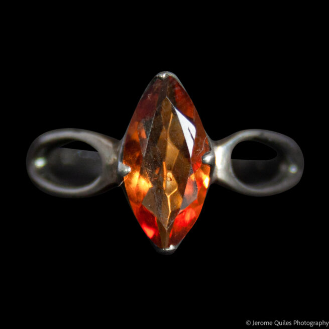 Orange Citrine Silver Ring