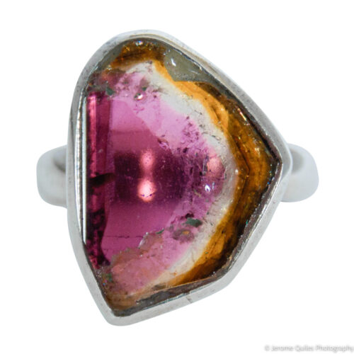 Bague Tourmaline Pastèque Rose Orange