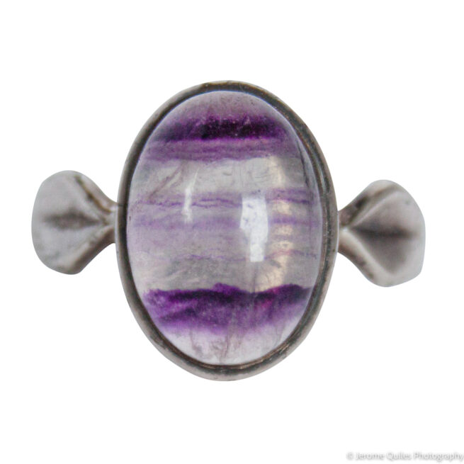 Purple Fluorite Silver Ring