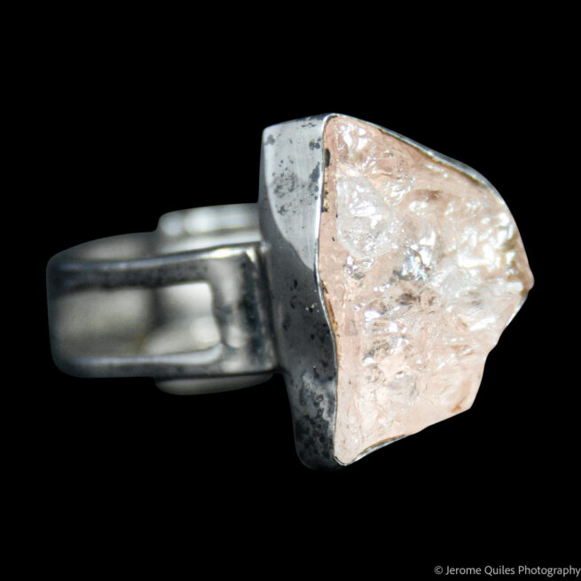 Raw Pink Tourmaline Adjustable Ring - Image 2