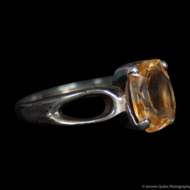 Rectangular Faceted Citrine Ring - Image 2