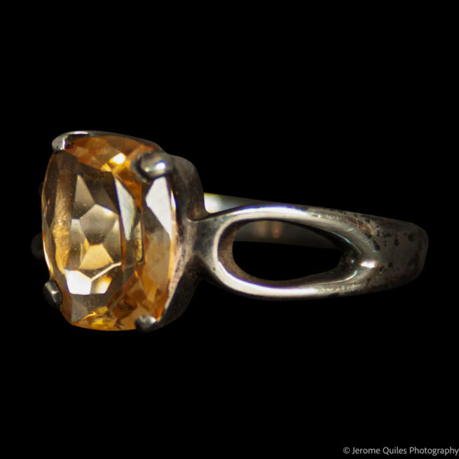Rectangular Faceted Citrine Ring - Image 3