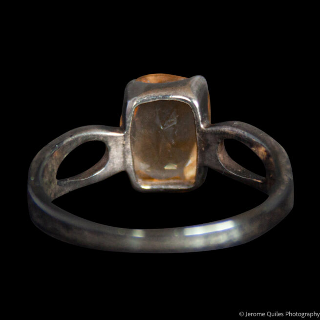 Rectangular Faceted Citrine Ring - Image 4