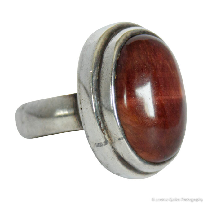 Red Tiger's Eye Sterling Silver Ring - Image 2