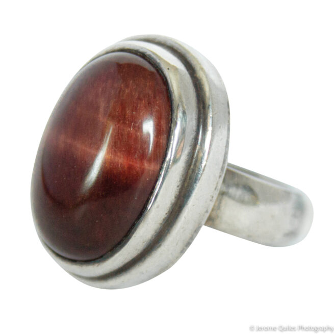 Red Tiger's Eye Sterling Silver Ring - Image 3