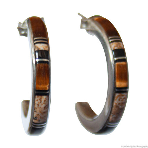 Rick Tolino Brown Hoop Earrings