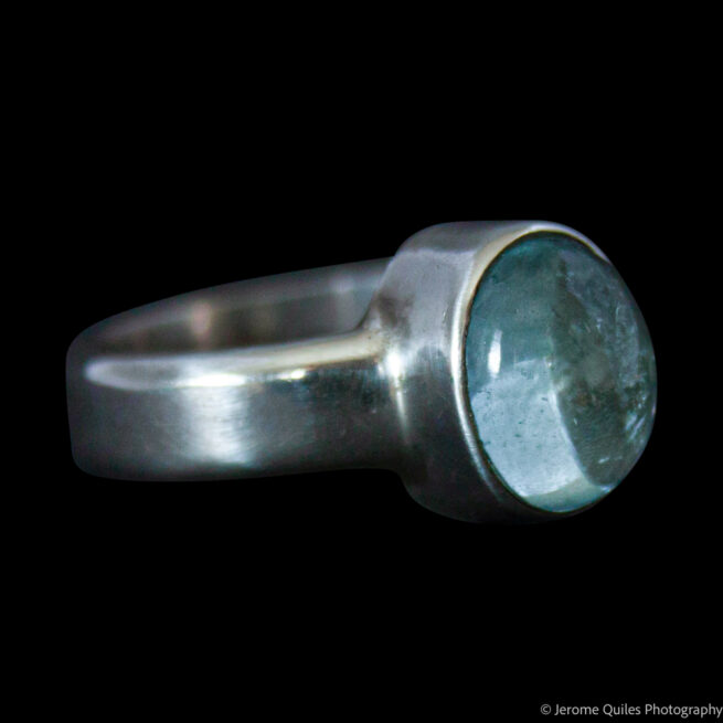 Bague Aquamarine Ronde – Image 2