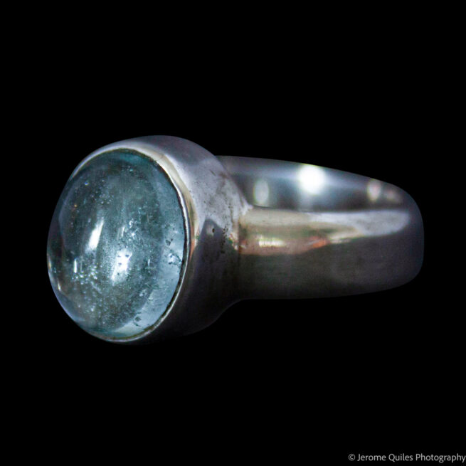 Bague Aquamarine Ronde – Image 3