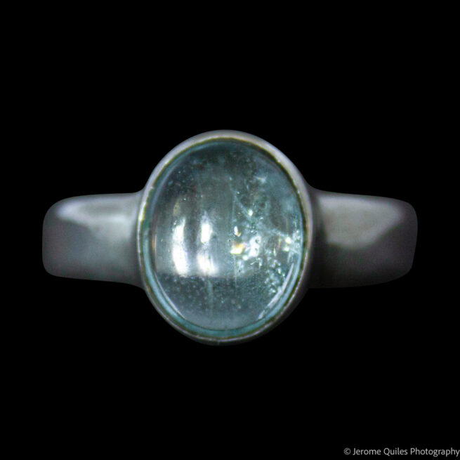 Round Aquamarine Ring