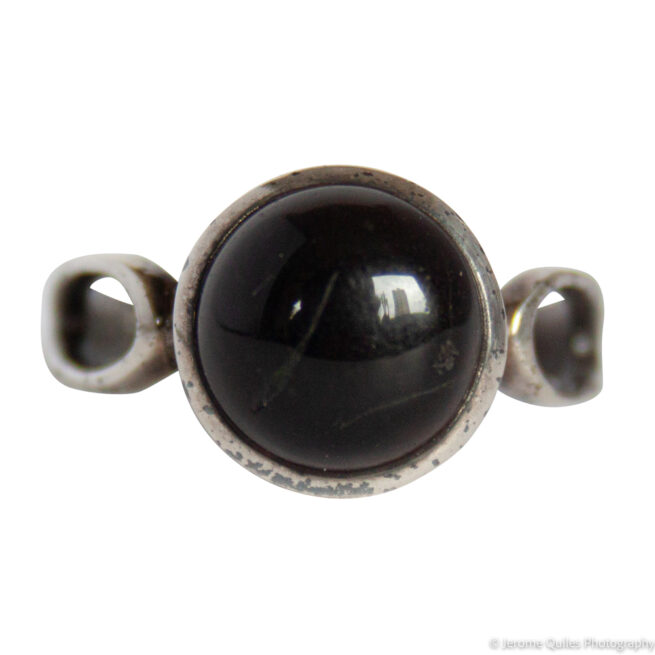 Bague Argent Tourmaline Noire Ronde