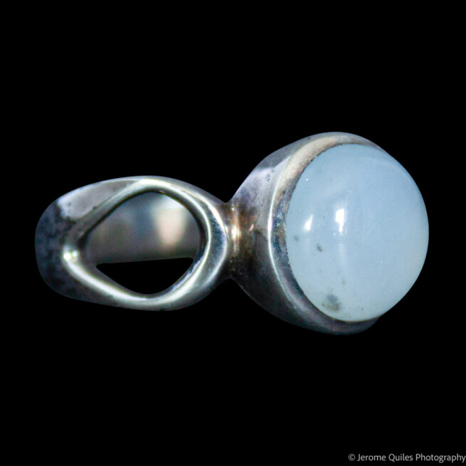 Round Blue Chalcedony Ring - Image 2