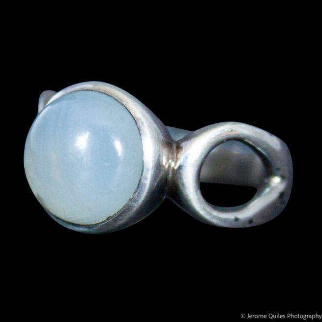 Round Blue Chalcedony Ring - Image 3