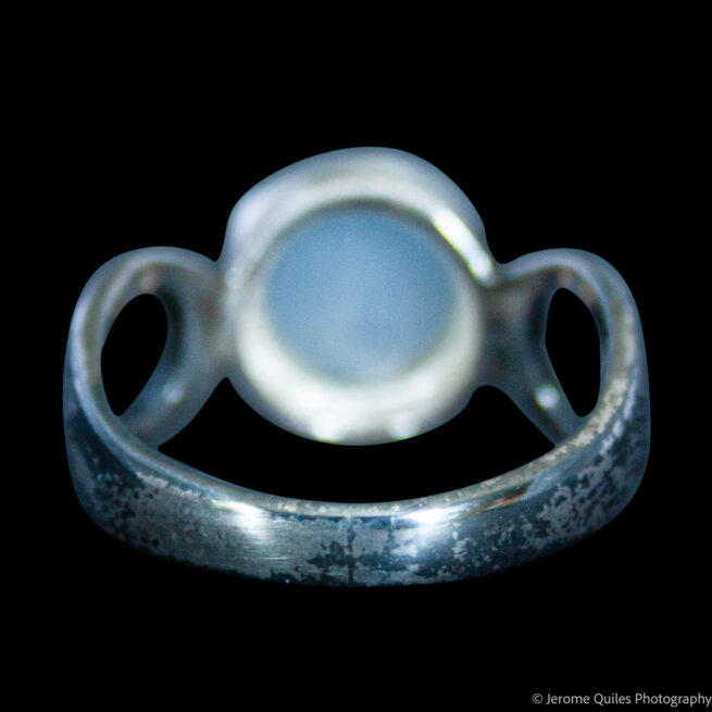 Round Blue Chalcedony Ring - Image 4