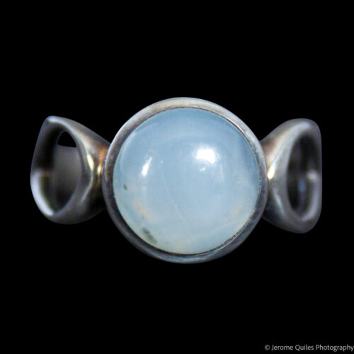 Round Blue Chalcedony Ring