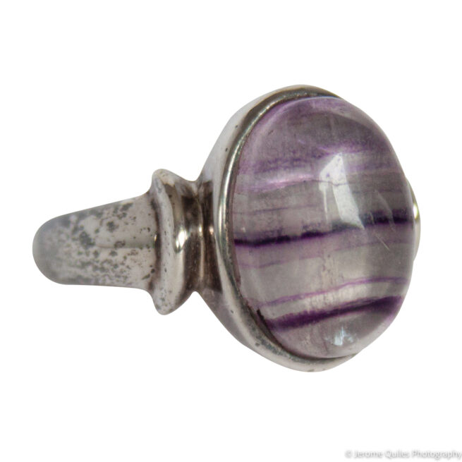 Round Fluorite Silver Ring - Image 2
